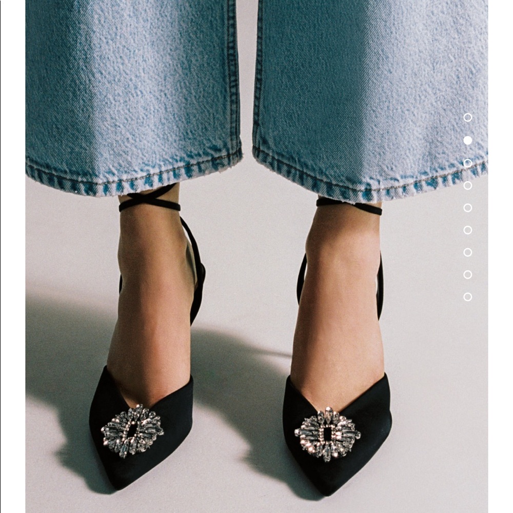 NWT Zara Sparkly strappy heeled shoes - Picture 5 of 5